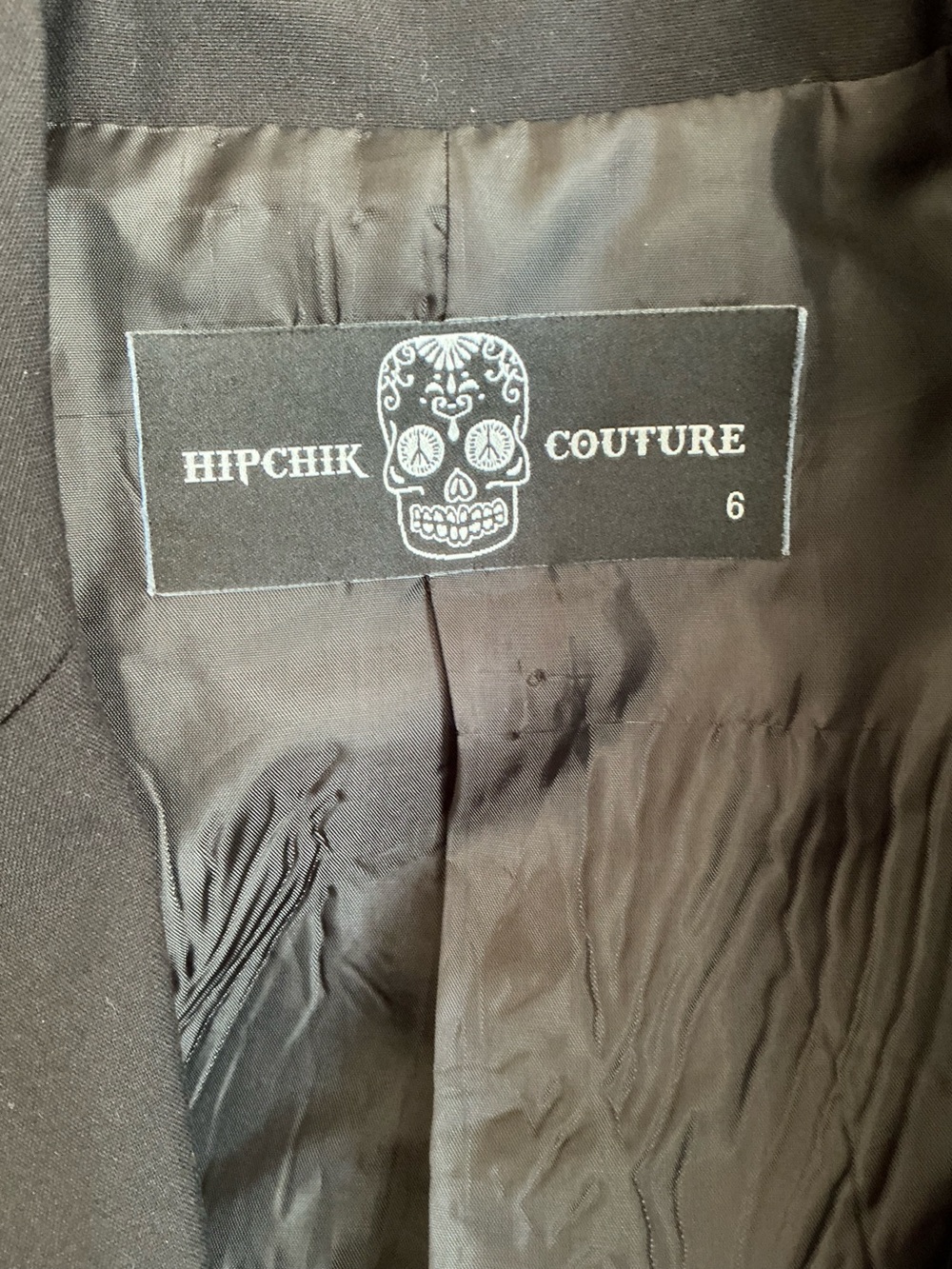 Hipchik Couture Black Blazer with Rhinestone Buddha Graphic - Size 6 - Picture 3 of 9